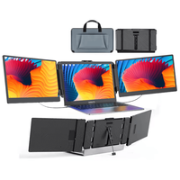 Triple écran portable 14 pouces 1080P FHD IPS Écran d'ordinateur portable Écran LCD étendu Plug and Play Écran portable pour ordinateurs portables