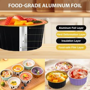 Round Food Grade Smooth Wall Aluminium Cake Pan Lacquer Aluminium <b>Foil</b> <b>Container</b> Ramekin <b>Foil</b> Cake Cups - Product Image 2