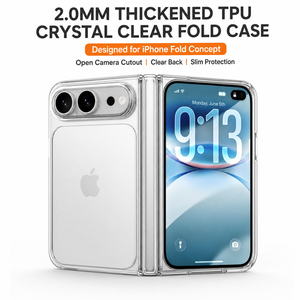 Vente en gros usine – Étui pliable transparent en TPU 2,0 mm de qualité <span class=keywords><strong>4</strong></span>.5, anti-jaunissement, antichoc, avec support, sans motif - Product Image 5