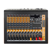 Console de mixage audio professionnelle amplifiée 8 canaux MC8P 2x350W avec BT USB pour scène, DJ, studio, sonorisation en direct, système PA