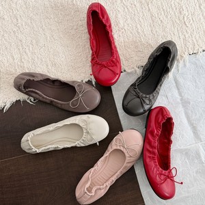 Ballet Flats Round Toe Slip-On Flat Solid Color Bow Decoration Women Spring <b>Shoes</b> - Product Image 1