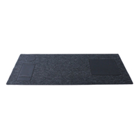 Tapis de bureau multifonctionnel classique en cuir marron écologique avec support pour stylo, pochette pour cartes, organiseur, pour jeux, PC, ordinateur portable et protection thermique