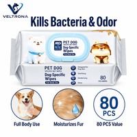 Lingettes nettoyantes jetables non tissées pour animaux de compagnie, sans alcool, parfumées aux fruits, emballées individuellement, spécifiques aux chats, pour pattes, oreilles et corps