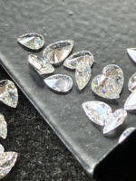 Diamants en vrac de forme poire, cultivés en laboratoire (CVD HPHT), taille excellente, pureté VVS VS, blancs, percés au laser, pour la fabrication de bijoux