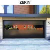Guangdong Portes de garage sectionnelles Panneau sandwich en acier isolé en plexiglas trempé en aluminium Porte de garage en verre rétroviseur