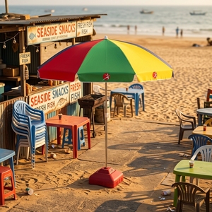 Parasol de jardin <span class=keywords><strong>en</strong></span> forme de soleil, imperméable et économique, de Foshan, prix d'usine, pour extérieur, plage ou restaurant - Product Image 1