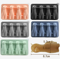 Ensemble cadeau de moules à sucettes glacées en forme d'alpaga pour enfants avec bâtonnets, adorable fabricant de glaces en forme de lama à 4 compartiments