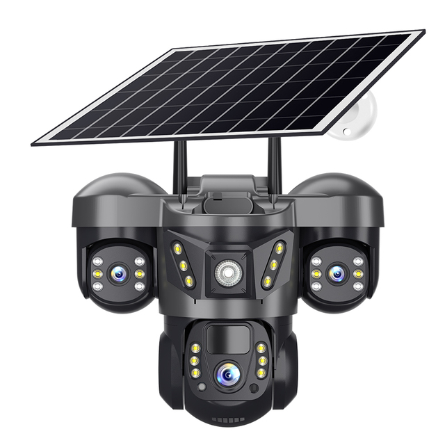 V380 New Solor 3 Lens and 3 Screens PTZ Camera VTS29-G 6MP 4G Security CCTV IP Triple-Lens Network Triple Screens Camera