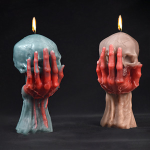 Early Riser tenant un crâne à la main bougies parfumées moule en silicone moule à bougie en plâtre décoration <span class=keywords><strong>de</strong></span> mariage outils <span class=keywords><strong>de</strong></span> gâteau moulures - Product Image 5