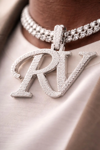 Luxury Personalized Rhodium Plated 18K Solid Gold Moissanite Letter Pendant <b>Iced</b> Out Hip Hop Gift <b>Chain</b> - Product Image 4