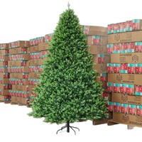 Sapin de Noël floqué 180 cm (6 pieds) – Arbre artificiel blanc givré dense avec pommes de pin pour la décoration des fêtes d'hiver