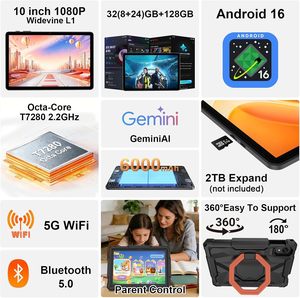 Android 16 et Gemini AI, alimentés par le système Android 16 amélioré 2026, ils fonctionnent <span class=keywords><strong>de</strong></span> manière fluide avec une réponse rapide et des applications performantes - Product Image 4