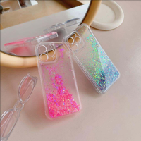 Étui de téléphone à paillettes de sable liquide brillant et foncé pour iPhone 14 Pro Max 11 13 12 Mini 7 8 Plus XR X XS SE Luxury Quicksand Cover