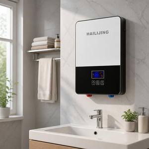 Chauffe-eau électrique instantané à commande tactile, écran LED <span class=keywords><strong>blanc</strong></span> et noir, pour douche, cuisine, salle <span class=keywords><strong>de</strong></span> bain - Product Image 2