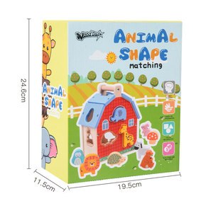 Jouet éducatif Montessori en bois CE CPC, <span class=keywords><strong>ferme</strong></span> avec tri <span class=keywords><strong>de</strong></span> formes et puzzle d'association d'animaux, cadeau d'anniversaire pour tout-petits - Product Image 5