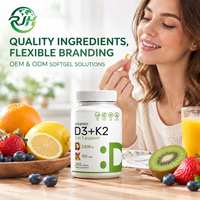 Gélules de Vitamine D3 5000 UI + K2 100 mcg OEM ODM, Sans OGM, Sans Gluten, Testées en Laboratoire, Complément Alimentaire en Vrac, Marque Privée