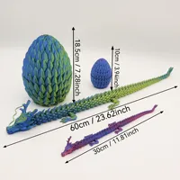 Mainan Kreatif 3D Print Naga 30cm dengan Telur Skala 10cm SDC01 untuk Anak-Anak, Koleksi Seni Kerajinan Hiasan untuk Dekorasi Rumah & Hadiah