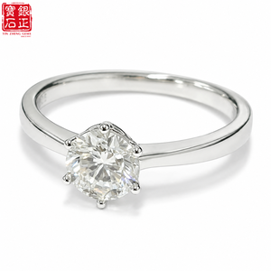 Anillo de Compromiso de Plata de Ley 925 con Diamante Cultivado en Laboratorio, Corte Brillante, <span class=keywords><strong>Solitario</strong></span> de Seis Puntas, Certificado IGI, Venta al Por Mayor - Product Image 2