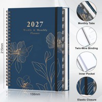 Großhandel Werbeaktion Papier Spiralbindung Notizbuch 2027 Planer A5 Wöchentlicher und Monatlicher Hardcover-Notizblock