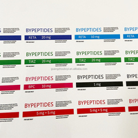 Étiquettes d'emballage personnalisées pour flacons de peptides pharmaceutiques 5 mg 10 mg
