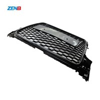 Pour Audi A4 S4 B8 2008 2009 2010 2011 2012 Nouvelle voiture A4 S4 Calandre avant centrale style RS4 Chrome Noir brillant nid d'abeilles