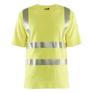 BLAKLADER - 348017613300M Multinorm Hi-vis t-<b>shirt</b> Yellow - EAN 7330509725764 <b>FLAME</b> RESISTANT WORKWEAR - Product Image 1