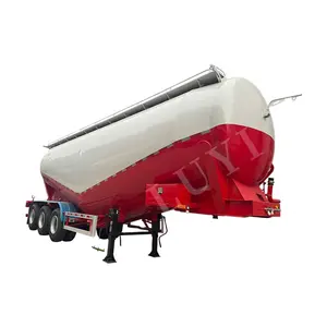 LUYI 40ton 50ton FORMA DE V tanque de cemento a granel remolque Cenizas volantes Bulker polvo Material transporte Semi Traile