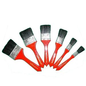 Customized Colorful Paint Brushes Pbt Tapered Filament Wooden Plastic Paint Brush Set Hand Tool For Paint Wall