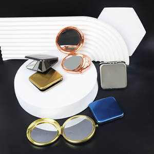 Custom Logo Portable Double-sided Round Rose Gold Metal Folded Make up <strong>Compact</strong> <strong>Mirrors</strong> Silver Pocket <strong>Mirror</strong> Travel Cosmetic Gift - Product Image 6