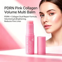 Best-seller transfrontalier, tendance sur TikTok, baume à lèvres multi-effets hydratant au collagène rose PDRN, stick de collagène OEM