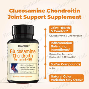Glucosamina Condroitina MSM Cúrcuma Suplemento Cápsulas Glucosamina Condroitina Complexo com MSM Joint Support Supplement - Product Image 2