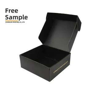 2023 New Trending Black Mailer Box Wholesale Custom Packaging Boxes Fashion Corrugated Paper Foldable Printing Shipping Boxes