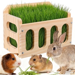 Comedero de Heno para Conejos, Comedero Colgante de Madera de Gran Volumen y Menos Desperdicio para Conejillos de Indias, Conejos, Chinchillas y Animales Pequeños - Product Image 1