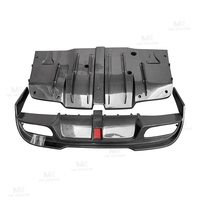 Diffuseur arrière en fibre de carbone avec éclairage LED pour Mercedes-Benz Classe C W205 C63 AMG 4 portes 15-21, lèvre de pare-chocs arrière, pièces automobiles