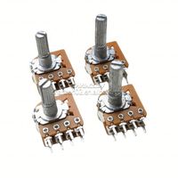 Potenciómetro B50K B100K de 8 pines de doble banda con rosca central tipo 16, resistencia Variable para control de volumen estéreo, tipo 1, tipo 2