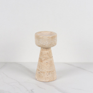 Portavelas de Travertino Beige, Decoración para el Hogar, Piedra Natural, Venta al Por Mayor - Product Image 3