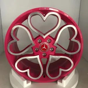 100% Custom Personalized Alloy Forged Wheel Rims Love Spoke Pink Heart Design Fit VW Lamando BMW Audi Wheels New Condition