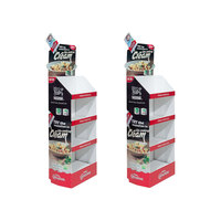 Support d'affichage au sol en PVC personnalisé, hauteur réglable, 2 étagères, pour café en grains, chocolat, vente au détail, logo personnalisé