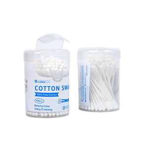 Usine OEM Thaïlande – 100 cotons-tiges par boîte pour bébés, torsadés, à tige fine, double tête à vis, avec boîte ronde - Product Image 5