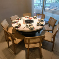 Meilleures ventes de grillades sans fumée coréennes pour barbecue Pot de cuisson de table au design minimaliste pour meubles de salle à manger d'hôtel, de restaurant et de villa