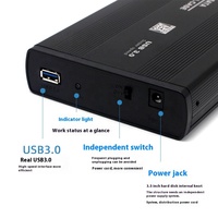 Venta al por mayor de fábrica Caja de disco duro portátil de metal de 3,5 pulgadas Caja de disco duro externo USB 3,0 a SATA