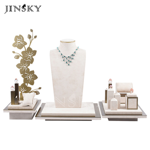 Exhibidores de Joyería de Microfibra Personalizables JINSKY, Accesorios de Exhibición de Joyería de Lujo y Elegancia para Collares, Pendientes, Anillos, Organizador de Pulseras - Product Image 2