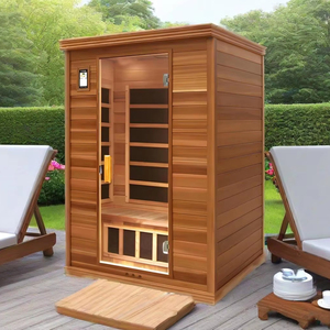 Hiện đại 2-người rắn hemlock gỗ trong nhà khô phòng tắm hơi hơi thấp-emf Carbon nóng hồng ngoại xa ngoài trời 2 người điện - Product Image 1