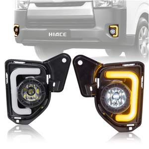 Faro <span class=keywords><strong>Fendinebbia</strong></span> <span class=keywords><strong>a</strong></span> <span class=keywords><strong>LED</strong></span> <span class=keywords><strong>per</strong></span> TOYOTA HIACE DRL 2014-2018 con Indicatore di Direzione, 12V, Lampada <span class=keywords><strong>Auto</strong></span> in ABS, Luce Diurna <span class=keywords><strong>a</strong></span> <span class=keywords><strong>LED</strong></span> - Product Image 1
