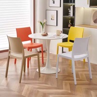 Chaise de salle à manger moderne en plastique empilable sans accoudoirs, chaise d'appoint pour extérieur et intérieur, chaise de bureau pour cuisine, salle à manger, patio