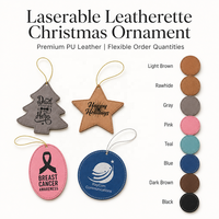 Ornements suspendus élégants pour arbres de Noël, cuir PU gravé au laser avec des motifs personnalisables