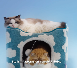 Atacado Luxo Bonito Novo Design Tecido Dobrável Cat <span class=keywords><strong>Scratcher</strong></span> Cat Play House Cama Interior - Product Image 2