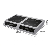 Cuisinière à induction puissante à double zone, cuisinière électrique 3500W, cuisinière à induction électrique à 2 brûleurs