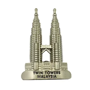 New Arrival Malaysia Kuala Lumpur Twin Towers 3D Fridge Magnet Tourist Souvenirs Refrigerator Magnetic Sticker Gift Home Decor