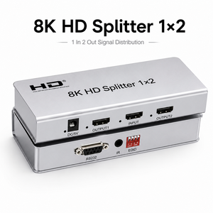 Répartiteur HD 8K 60Hz 1x2, 1 entrée 2 sorties, commutateur HD 2.1, 48 Gbps, prise en charge EDID RS232 IR, <span class=keywords><strong>4K</strong></span> <span class=keywords><strong>120Hz</strong></span> HDR pour PS5 Xbox Moniteur TV - Product Image 1